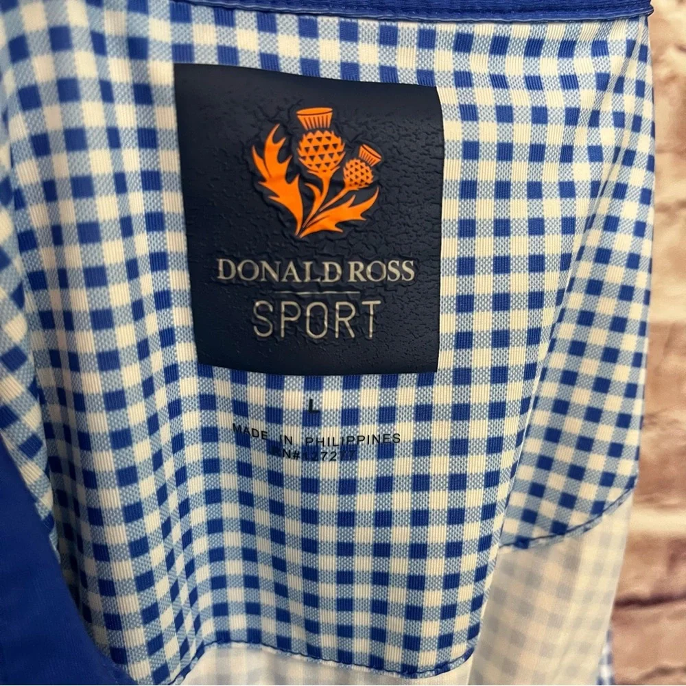Donald Ross Sport Blue Check Short Sleeve Polo - Picture 7 of 9